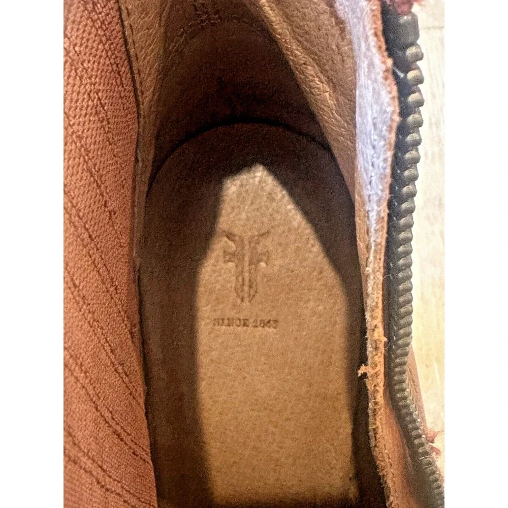 Frye Remy Chelsea Brown Leather‎ Women's Sz 6M Inside Zip Heeled Ankle Bootie